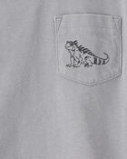 Baby Boy Lizard Pocket Tee - Grey, image 2 of 3 slides