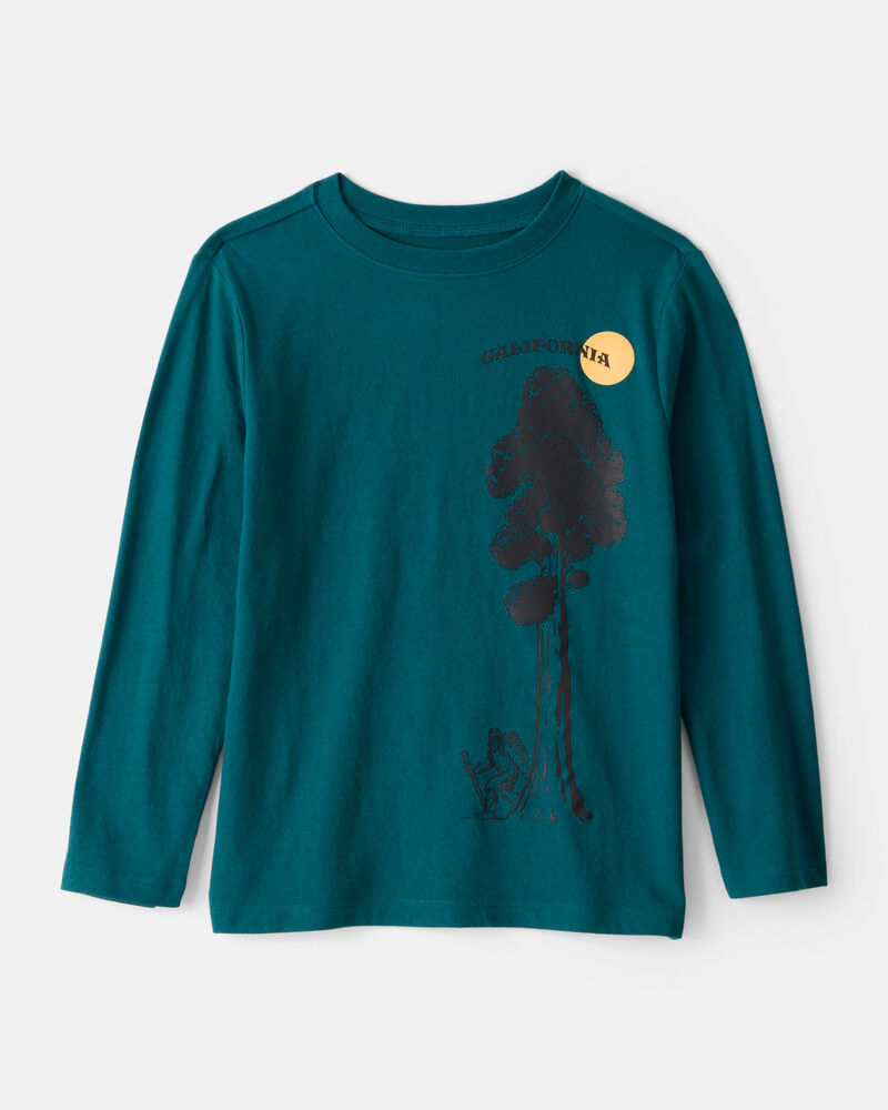 Boys California Tree Long-Sleeve Graphic Tee - Green, image 1 of 3 slides