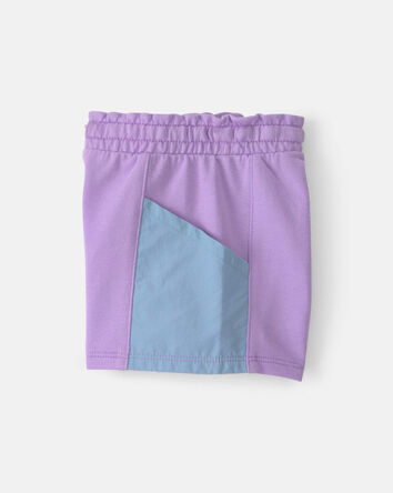Baby Girl French Terry Shorts - Purple/Blue, 