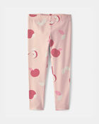 Toddler Girl Apple Pull-On Stretch Leggings - Pink, image 1 of 4 slides