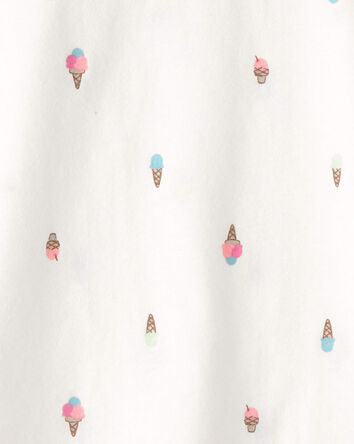 Toddler Girl Ice Cream Relaxed Top - Ivory, 
