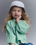Toddler Girl Blouson Cuffed Long-Sleeve Top - Green, image 1 of 6 slides