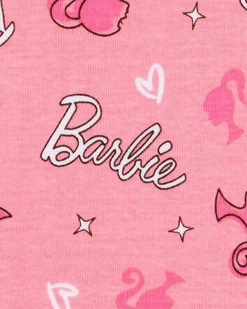 Girls Barbie Snug Fit Cotton 2-Piece Pajamas - Pink, 