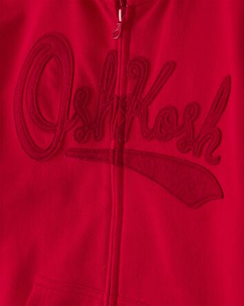 Kids OshKosh Logo Zip-Up Hoodie - Red, 