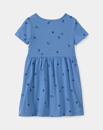 Toddler Girl Seashell Short-Sleeve Dress - Blue, 
