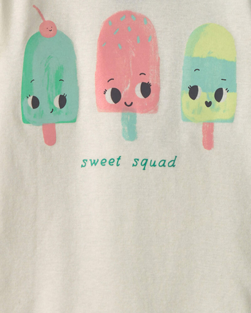 Toddler Girl 'Sweet Squad' Popsicle 100% Cotton 4-Piece Pajama Set - Blue/Green, image 2 of 4 slides