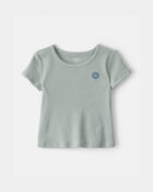 Toddler Girl OshKosh Logo Ribbed Tee - Green, image 1 of 3 slides