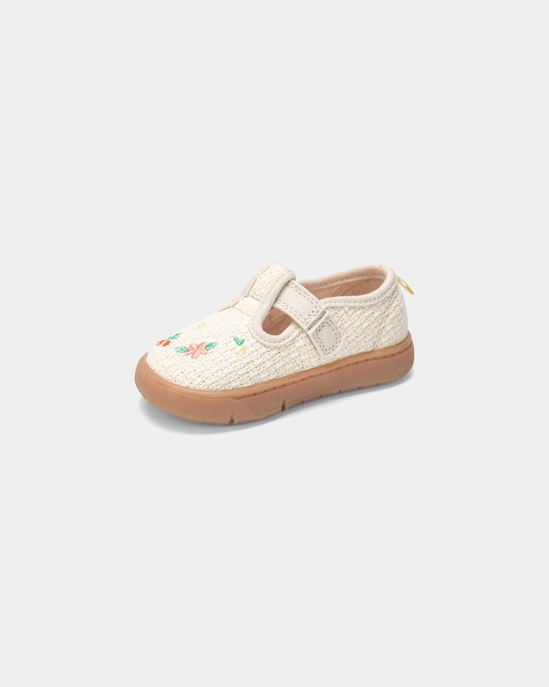 Baby Girl Every Step&reg; First Walker Floral Casual Shoes - Cream, image 6 of 6 slides