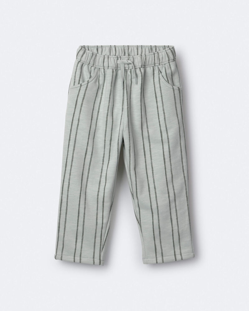 Toddler Striped French Terry Pocket Pants - Light Blue/Olive, image 2 of 7 slides