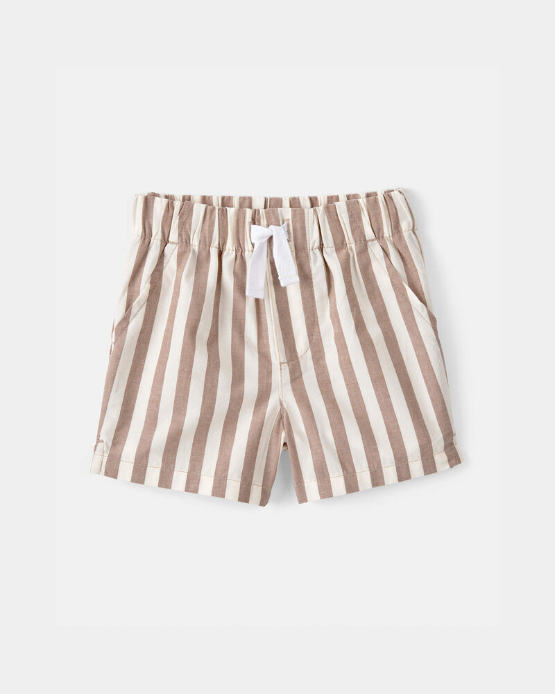 Baby Boy 3-Piece Beach Striped Outfit Set - Brown/White, image 8 of 11 slides