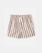 Baby Boy 3-Piece Beach Striped Outfit Set - Brown/White, image 8 of 11 slides