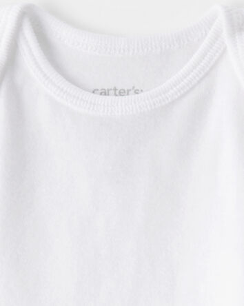 Baby 10-Pack Sleeveless Cotton Bodysuits - White, 