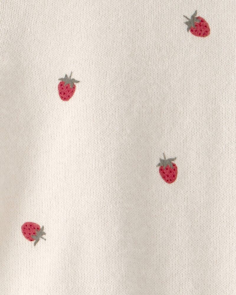 Baby Girl 2-Piece Organic Cotton Sweater Set in Berry Print, image 5 of 6 slides