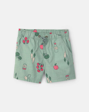Toddler Boy Veggie Fruit Shorts - Green, 