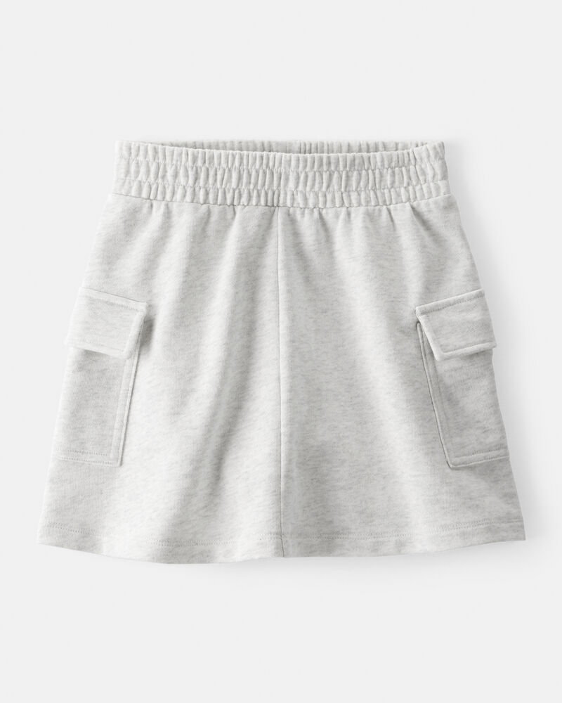 Girls French Terry Cargo Skirt - Grey, image 1 of 4 slides
