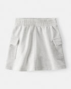 Girls French Terry Cargo Skirt - Grey, image 1 of 4 slides