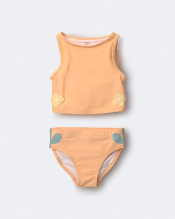 Toddler Girl Floral Tankini Set - Orange, 