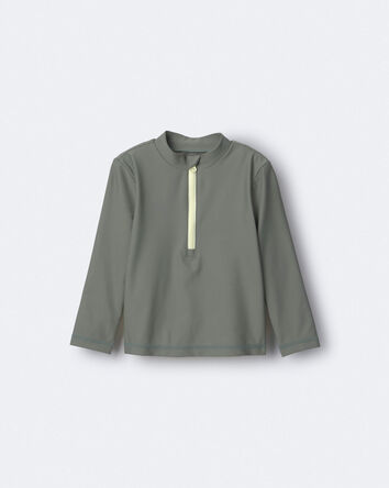 Toddler Half-Zip Long-Sleeve Rashguard - Olive, 