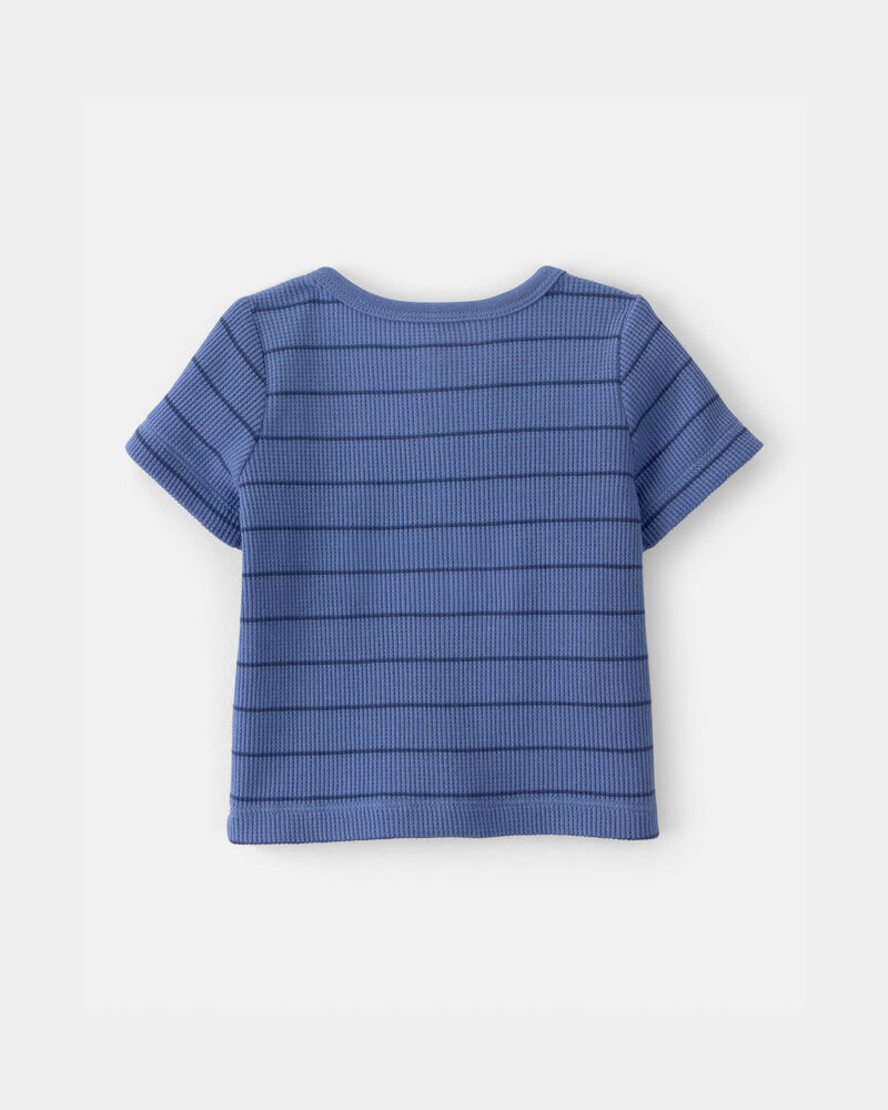 Baby Boy 3-Piece Shark Striped Outfit Set - Blue/White, image 8 of 12 slides