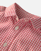 Toddler Boy 2-Piece Top & Short Set Made with Organic Cotton in Red Gingham, image 6 of 7 slides