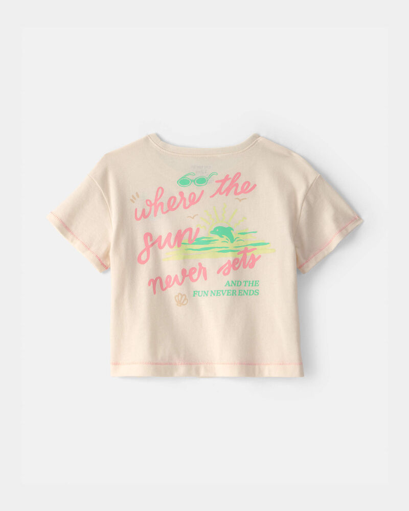 Baby Girl 'Where the Sun Never Sets' Graphic Tee - Cream, image 2 of 5 slides