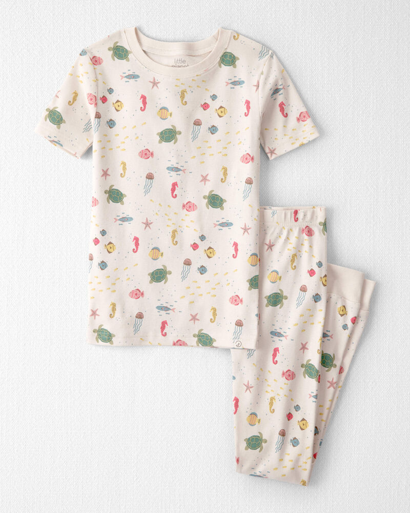 Kid 2-Piece Organic Cotton Pajamas in Under the Sea, image 1 of 4 slides