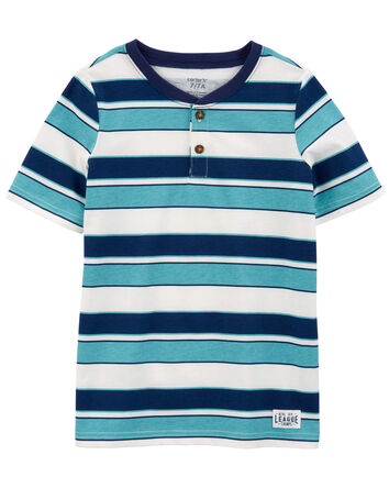 Boys Striped Henley Tee, 