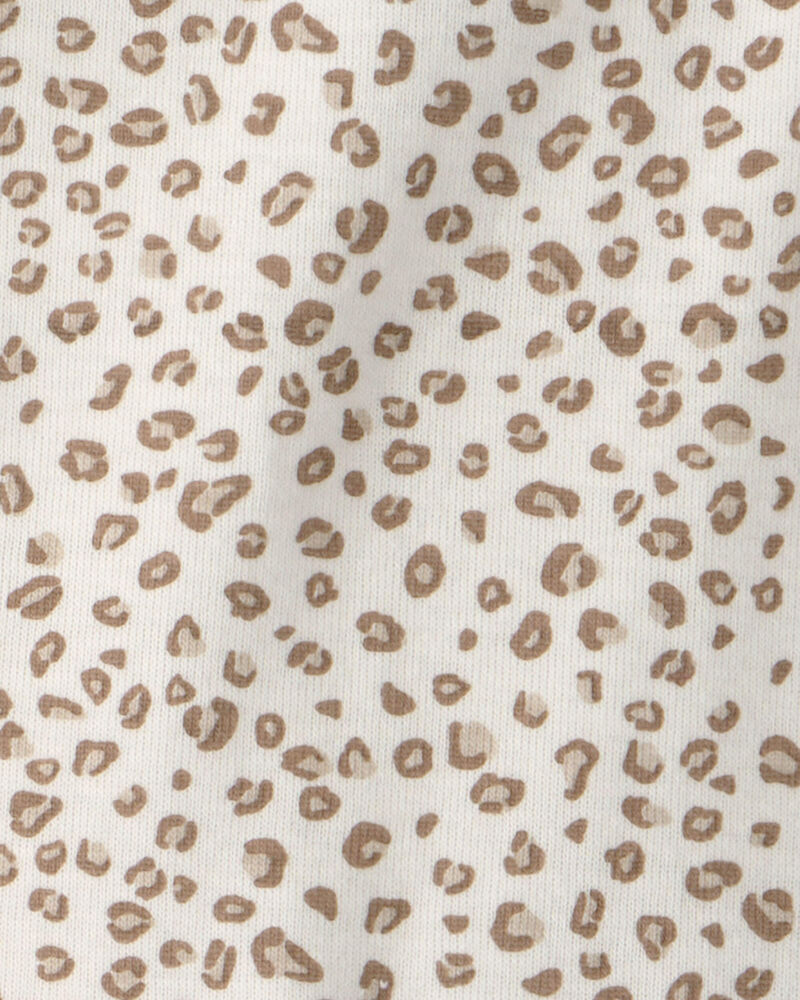 Baby Girl 3-Piece Cheetah Top, Bodysuit & Short Set - Khaki/Ivory, image 3 of 5 slides