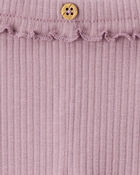 Baby Girl 2-Pack Ruffle Waist Rib Pants - Purple, image 4 of 5 slides