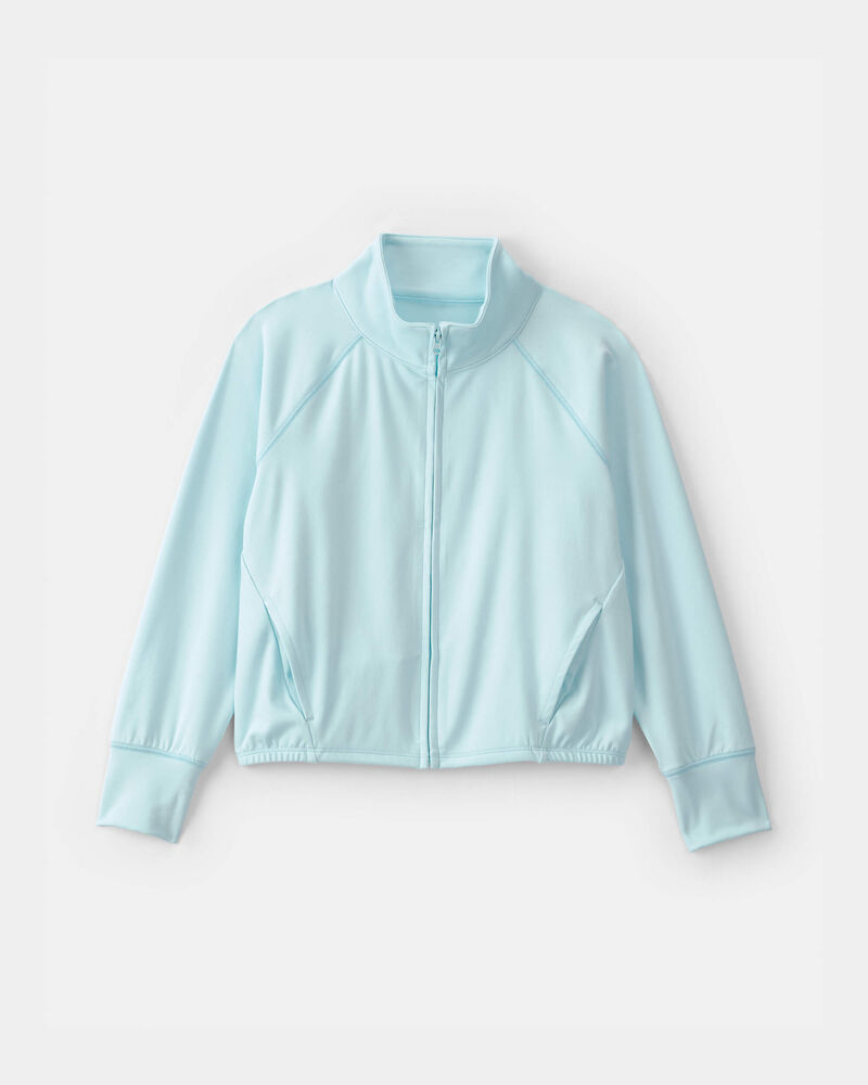 Girls Active Zip-Up Jacket - Blue, image 1 of 3 slides