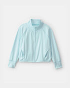 Girls Active Zip-Up Jacket - Blue, image 1 of 3 slides