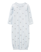 Baby Boy Preemie Sailboat Sleeper Gown, image 1 of 5 slides