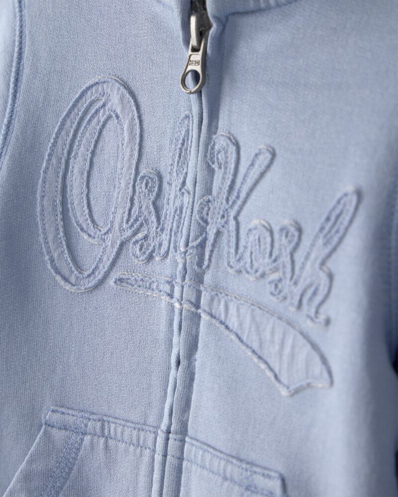 Baby Boy OshKosh Logo Zip-Up Hoodie - Blue, image 2 of 4 slides