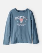 Girls Basketball Long-Sleeve Graphic Tee - Blue, image 1 of 3 slides