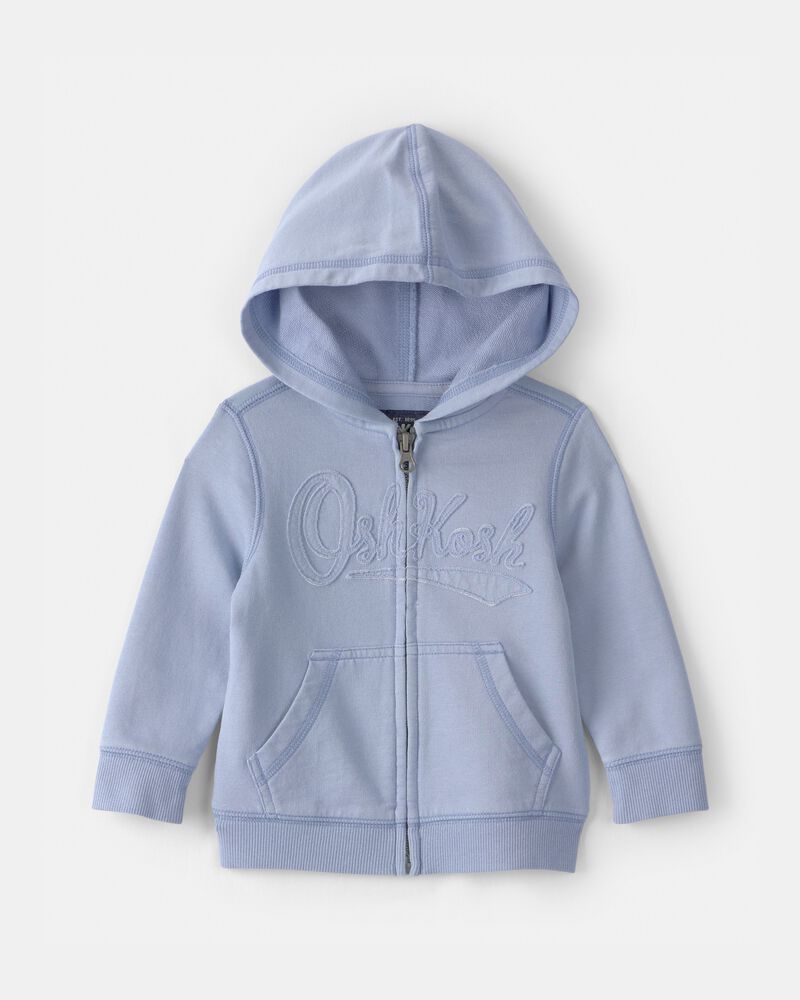 Baby Boy OshKosh Logo Zip-Up Hoodie - Blue, image 1 of 4 slides