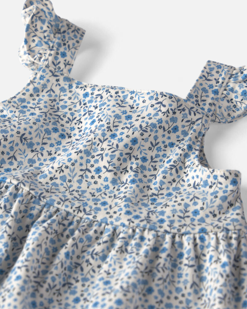 Baby Girl Organic Cotton Tiered Dress in Meadow Bloom, image 3 of 6 slides