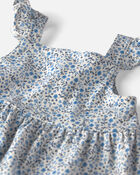 Baby Girl Organic Cotton Tiered Dress in Meadow Bloom, image 3 of 6 slides