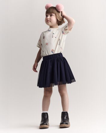 Toddler Girl Avenue Twirl&trade; Mini Skirt with Tulle - Navy, 