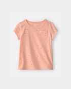 Toddler Girl Floral Top - Orange, image 1 of 4 slides
