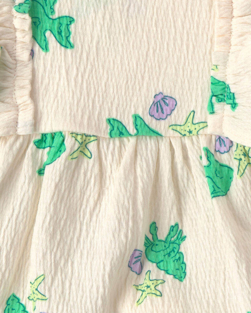 Baby Girl 3-Piece Fish Top & Short Set - Purple/Ivory, image 2 of 4 slides