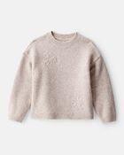 Toddler Girl Floral Long-Sleeve Sweater - Cream, image 1 of 4 slides