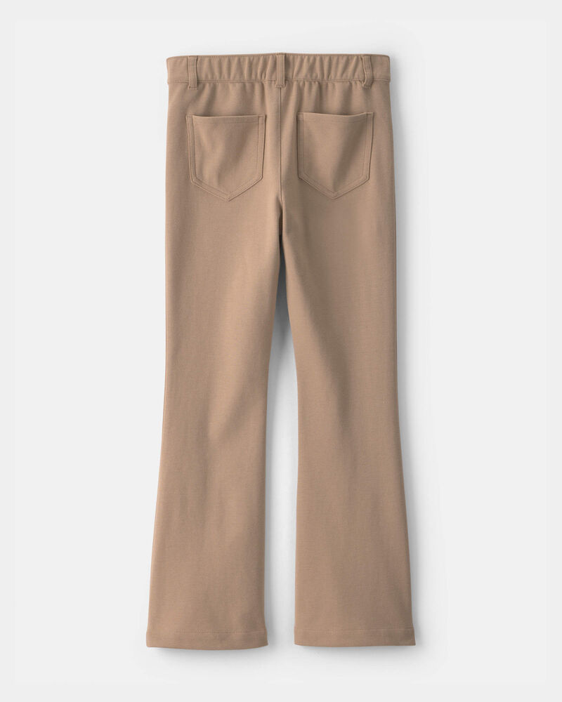Girls 3-Pack Uniform Ponte Flare Pants - Khaki, image 3 of 4 slides