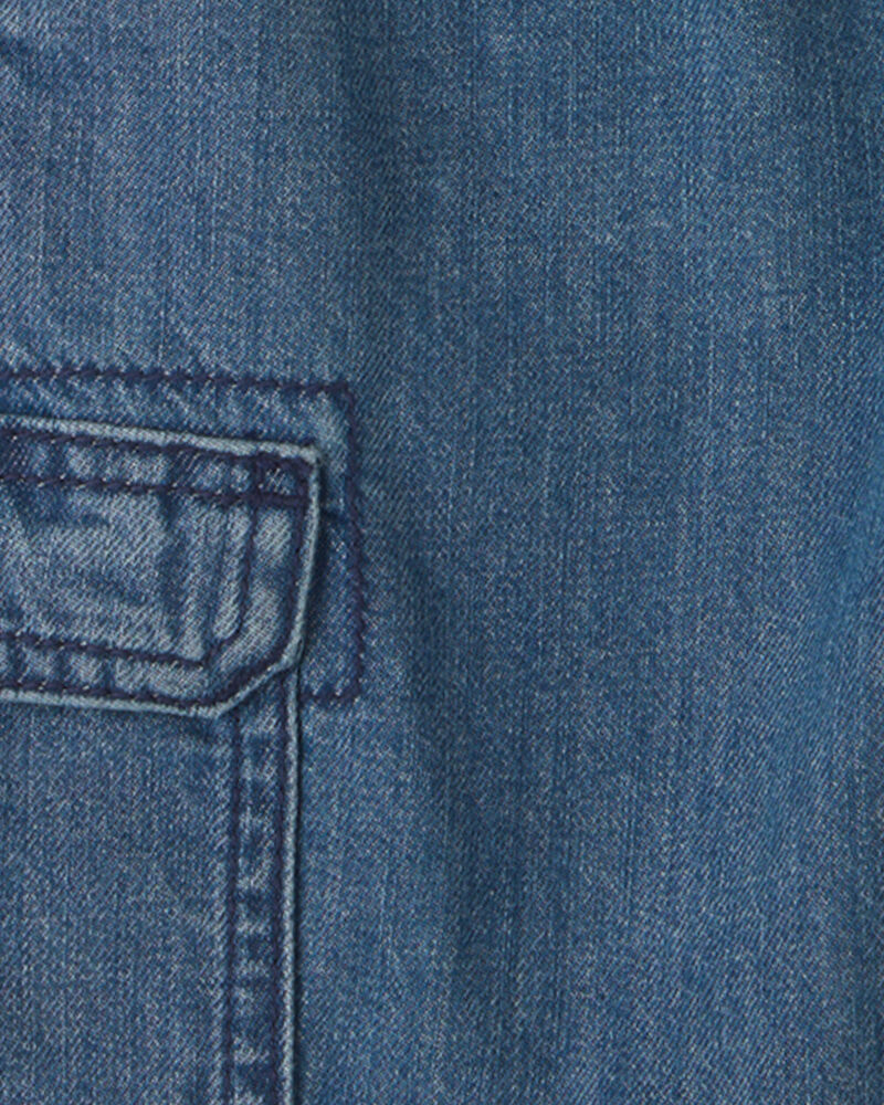 Boys Denim Cargo Shorts - Dark Wash, image 4 of 5 slides