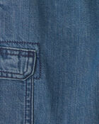 Boys Denim Cargo Shorts - Dark Wash, image 4 of 5 slides