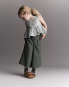 Toddler Girl Wide-Leg Drape Pant - Olive, image 1 of 7 slides