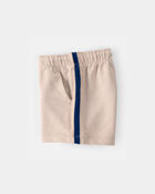Baby Boy Striped French Terry Shorts - Khaki/Blue, image 3 of 5 slides