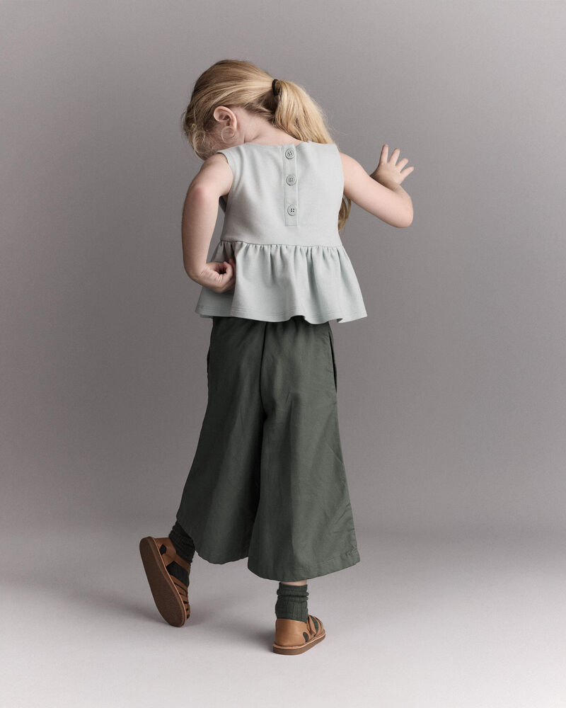 Toddler Girl Peplum Top in Floral Print - Light Blue, image 4 of 6 slides