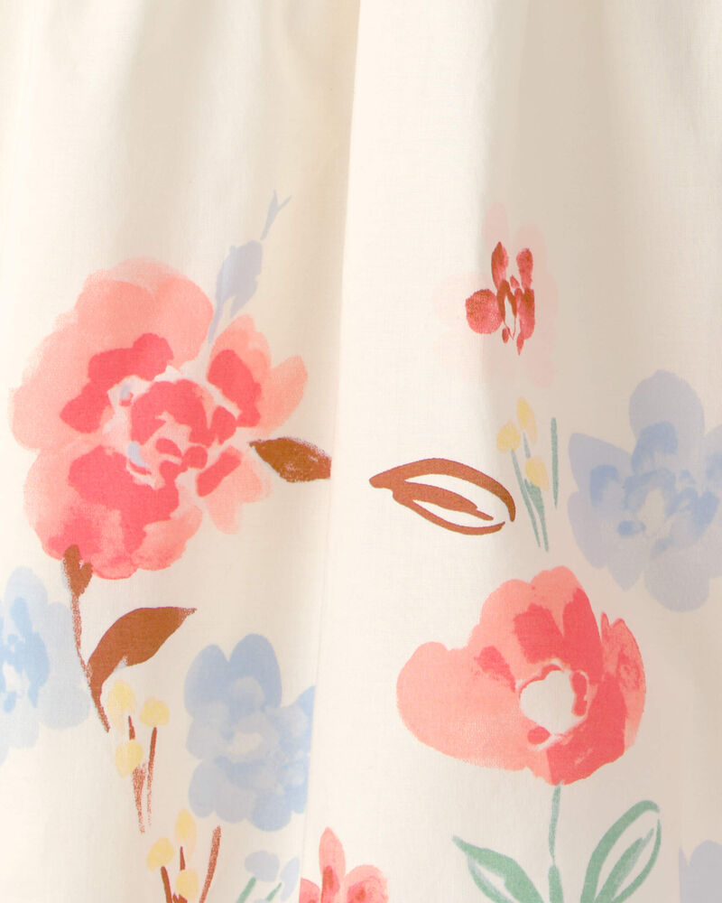 Toddler Girl Floral Puff Sleeve Dress - Ivory, image 5 of 6 slides