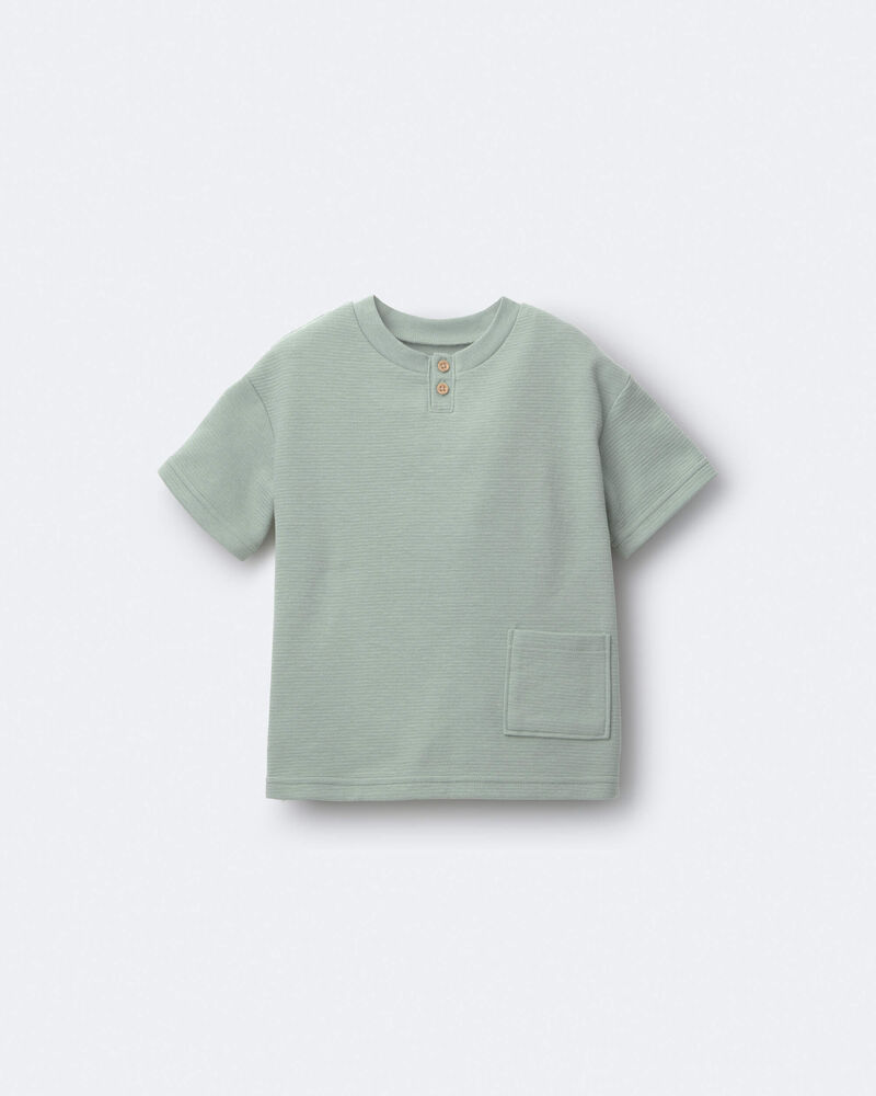 Toddler Boy Henley Tee with Pocket - Sage, image 2 of 6 slides