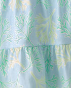 Girls 2-Piece Tropical Floral Tank Top & Skirt Set - Blue, image 4 of 5 slides